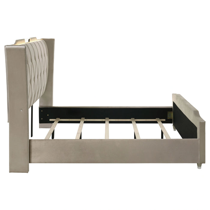 Lorient Wingback Bed with LED Lighting - Levi's Discount Furniture (Vineland, NJ)