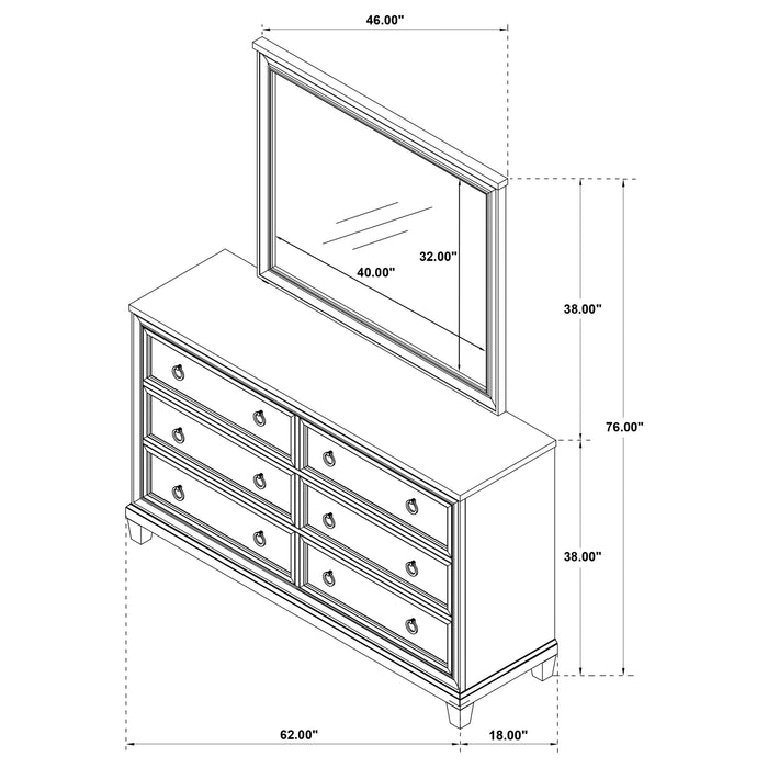 Pembroke Dresser with Mirror - Levi's Discount Furniture (Vineland, NJ)