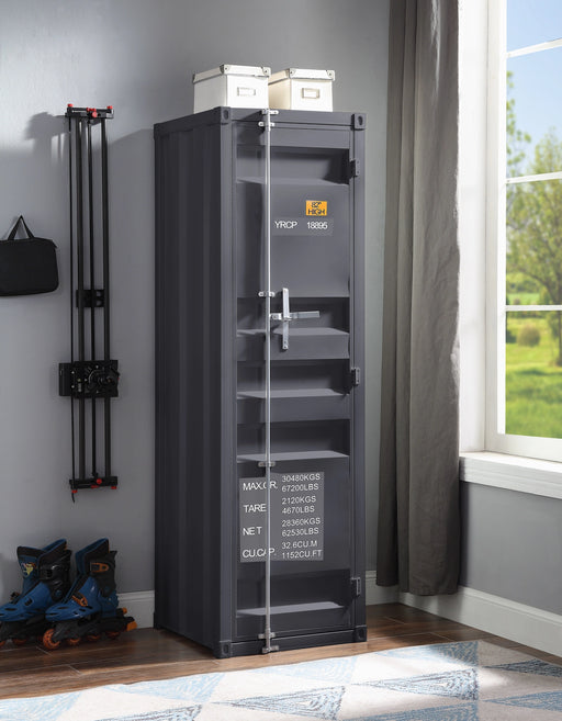Cargo Gunmetal Wardrobe (Single Door) - Levi's Discount Furniture (Vineland, NJ)