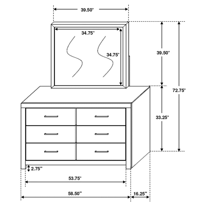 Brantford Dresser with Mirror - Levi's Discount Furniture (Vineland, NJ)