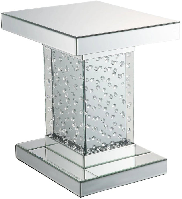 Acme Furniture Nysa End Table in Mirrored & Faux Crystals 80284 - Levi's Discount Furniture (Vineland, NJ)