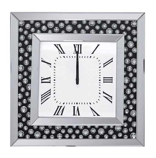 Marku Mirrored & Faux GemStones Wall Clock - Levi's Discount Furniture (Vineland, NJ)