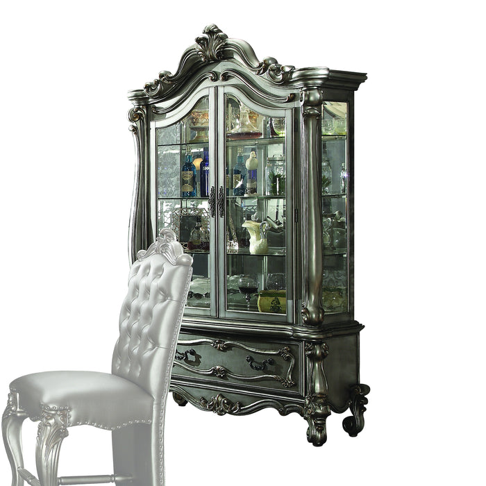 Versailles Antique Platinum Curio Cabinet - Levi's Discount Furniture (Vineland, NJ)