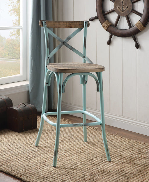 Zaire Antique Sky & Antique Oak Bar Chair (1Pc) - Levi's Discount Furniture (Vineland, NJ)