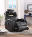 Waterlily Black PU Rocker Recliner (Motion) - Levi's Discount Furniture (Vineland, NJ)
