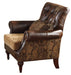 Acme Dreena Traditional Bonded Leather and Chenille Chair 05497 - Levi's Discount Furniture (Vineland, NJ)