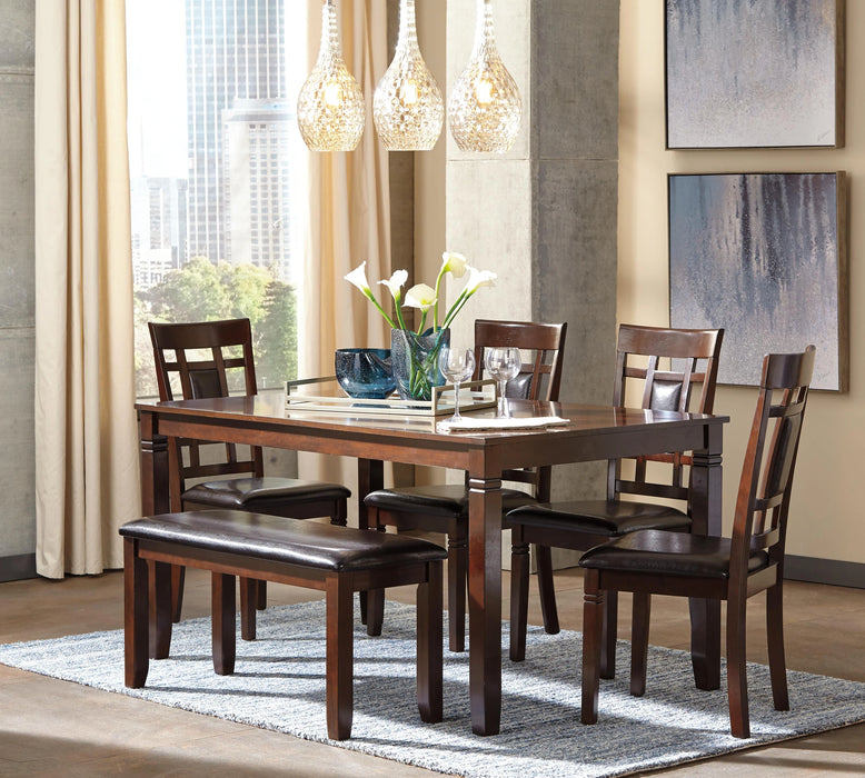 Bennox Dining Table and Chairs with Bench (Set of 6) - Levi's Discount Furniture (Vineland, NJ)