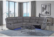 U6026 Grey Pu 46A Right Side Facing Sectional with LED and Speaker