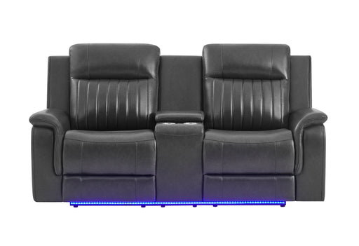 U8879 Blanche Charcoal Pwr Con Rec Ls W/LED, Global Ss & Subwoofer