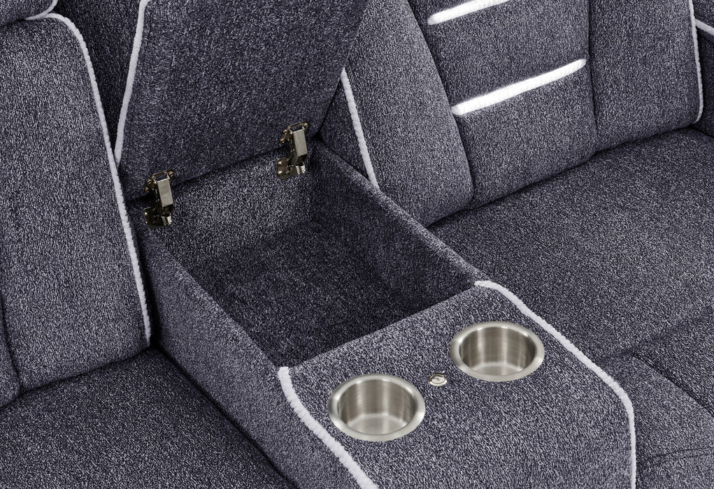 U1895 Grey P2 Reclining Sofa/Console Reclining Loveseat/Recliner