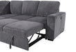 U2660 Grey Sectional W/Pull Out Sofa Bed
