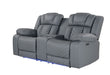 U7068 Grey 10 Power Console Reclining Loveseat with LED